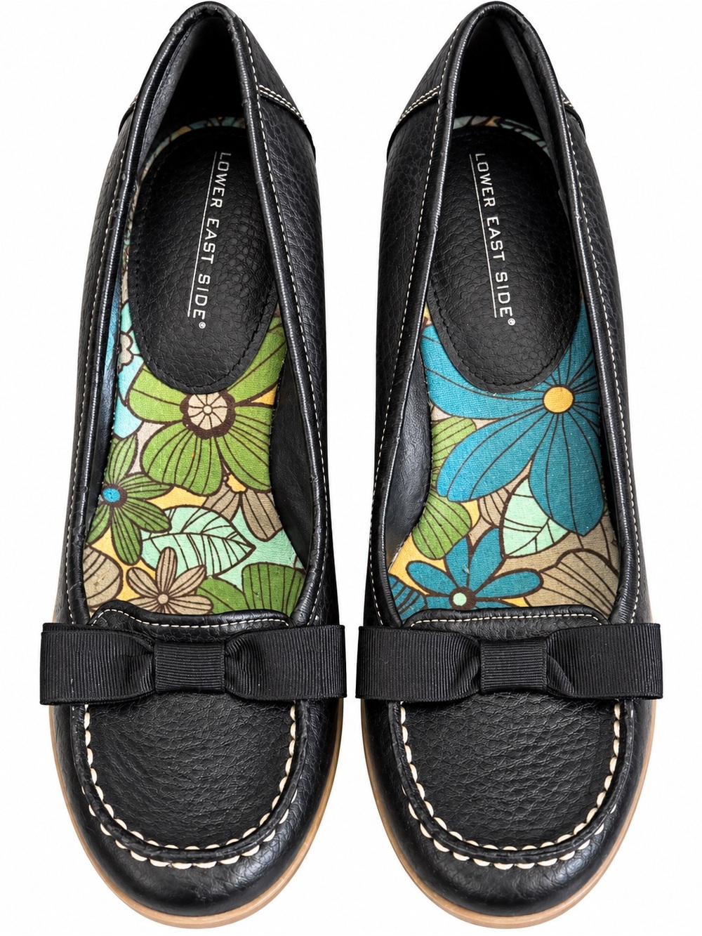 LOWER EAST SIDE Black Bow Wedge shoes